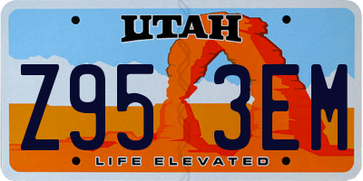 UT license plate Z953EM