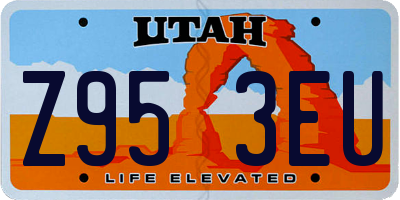 UT license plate Z953EU