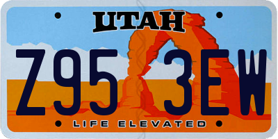 UT license plate Z953EW