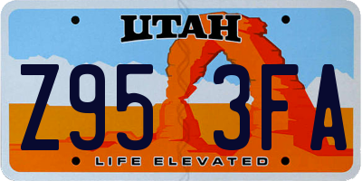 UT license plate Z953FA