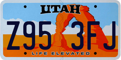 UT license plate Z953FJ