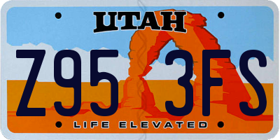 UT license plate Z953FS