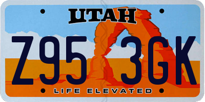 UT license plate Z953GK