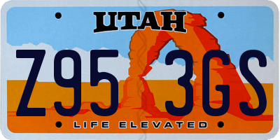 UT license plate Z953GS