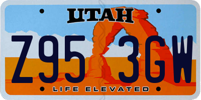 UT license plate Z953GW