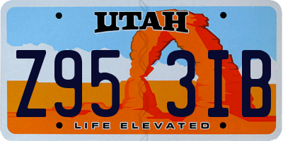 UT license plate Z953IB