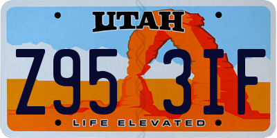 UT license plate Z953IF