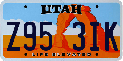 UT license plate Z953IK