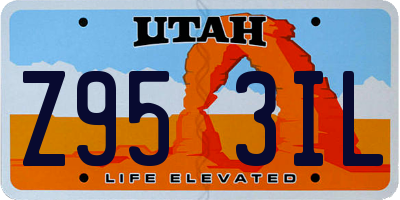 UT license plate Z953IL