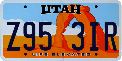 UT license plate Z953IR