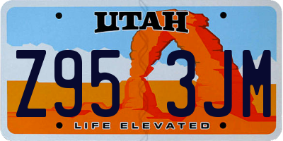 UT license plate Z953JM