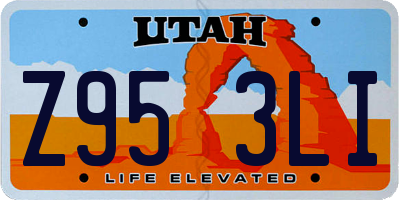 UT license plate Z953LI