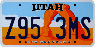 UT license plate Z953MS