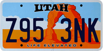 UT license plate Z953NK