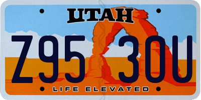UT license plate Z953OU