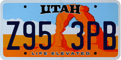 UT license plate Z953PB