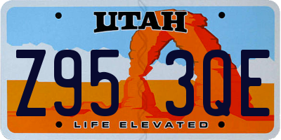 UT license plate Z953QE