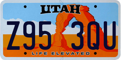 UT license plate Z953QU