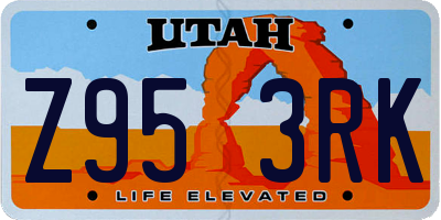 UT license plate Z953RK