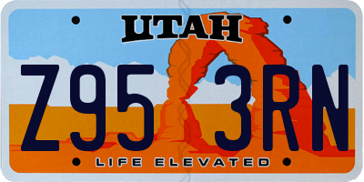 UT license plate Z953RN