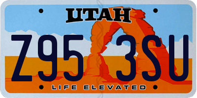 UT license plate Z953SU