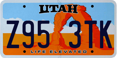 UT license plate Z953TK
