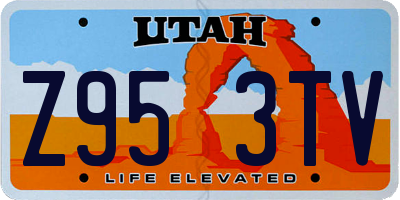 UT license plate Z953TV
