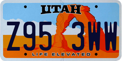 UT license plate Z953WW