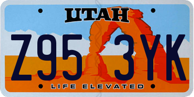 UT license plate Z953YK