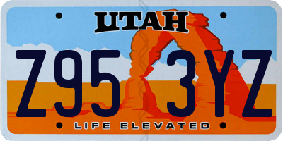 UT license plate Z953YZ