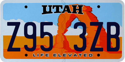 UT license plate Z953ZB