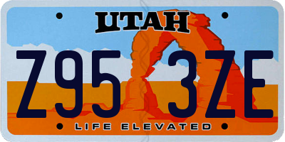 UT license plate Z953ZE