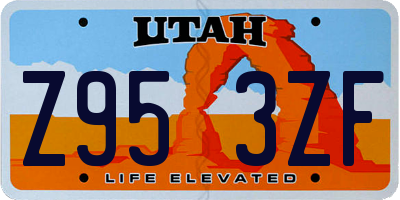 UT license plate Z953ZF