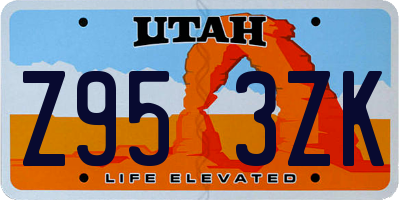 UT license plate Z953ZK