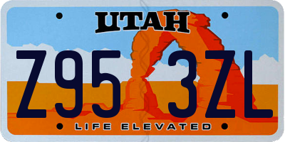 UT license plate Z953ZL