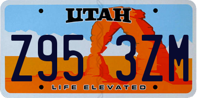 UT license plate Z953ZM