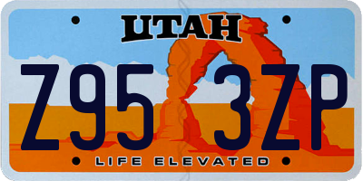 UT license plate Z953ZP