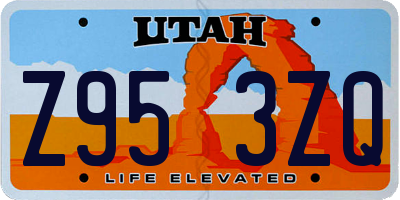 UT license plate Z953ZQ
