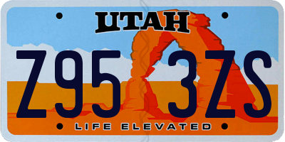UT license plate Z953ZS