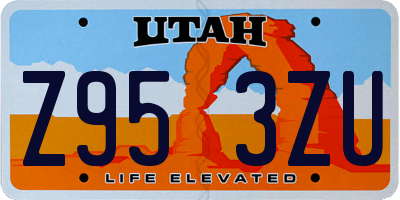 UT license plate Z953ZU