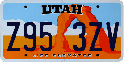 UT license plate Z953ZV