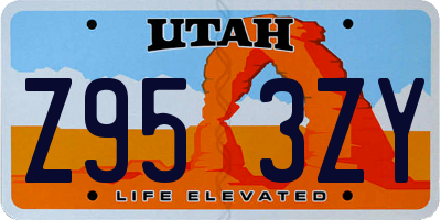 UT license plate Z953ZY
