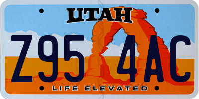 UT license plate Z954AC