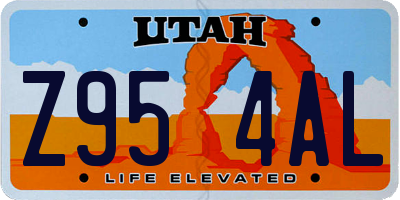 UT license plate Z954AL