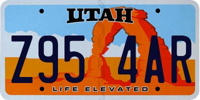 UT license plate Z954AR