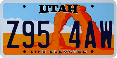 UT license plate Z954AW