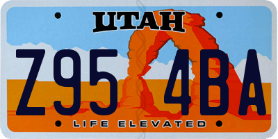 UT license plate Z954BA