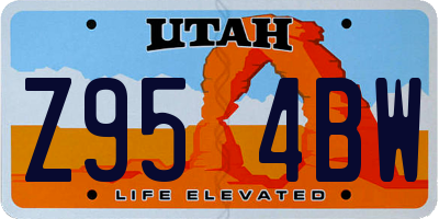UT license plate Z954BW