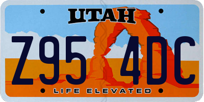 UT license plate Z954DC