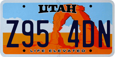 UT license plate Z954DN